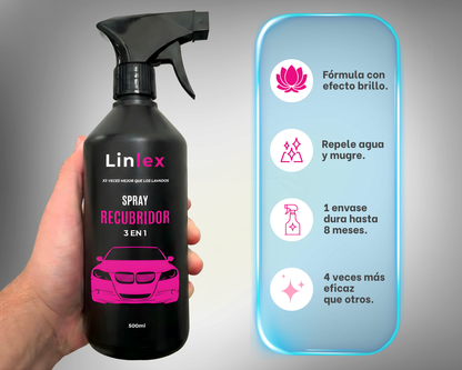 Kit Platino: Spray Exterior Impermeabilidad & Brillo + Spray Limpia Interiores + Paño Microfibra