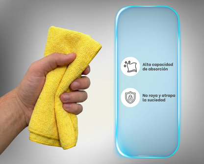 Kit Platino: Spray Exterior Impermeabilidad & Brillo + Spray Limpia Interiores + Paño Microfibra